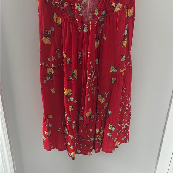 Lauren Conrad Red Sleeveless Dress with Lemon 🍋 Pattern Size XS NWT - Picture 6 of 8